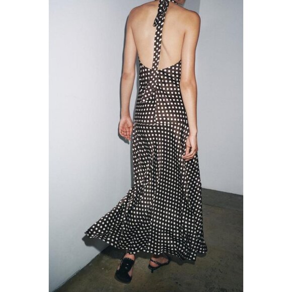 ZARA ZW COLLECTION HALTER POLKA DOT DRESS - Picture 5 of 10